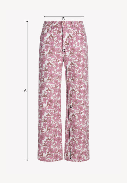 DONY denim trousers in a pink floral print