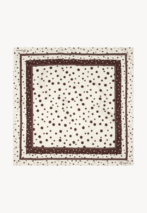 Beige silk DOTTI scarf in a polka dot print.