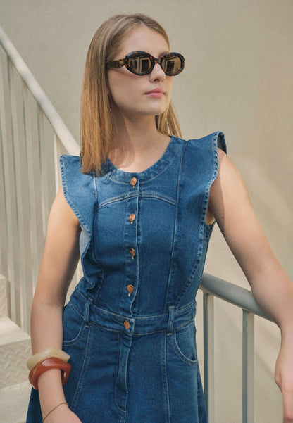 ENNA round frame sunglasses brown