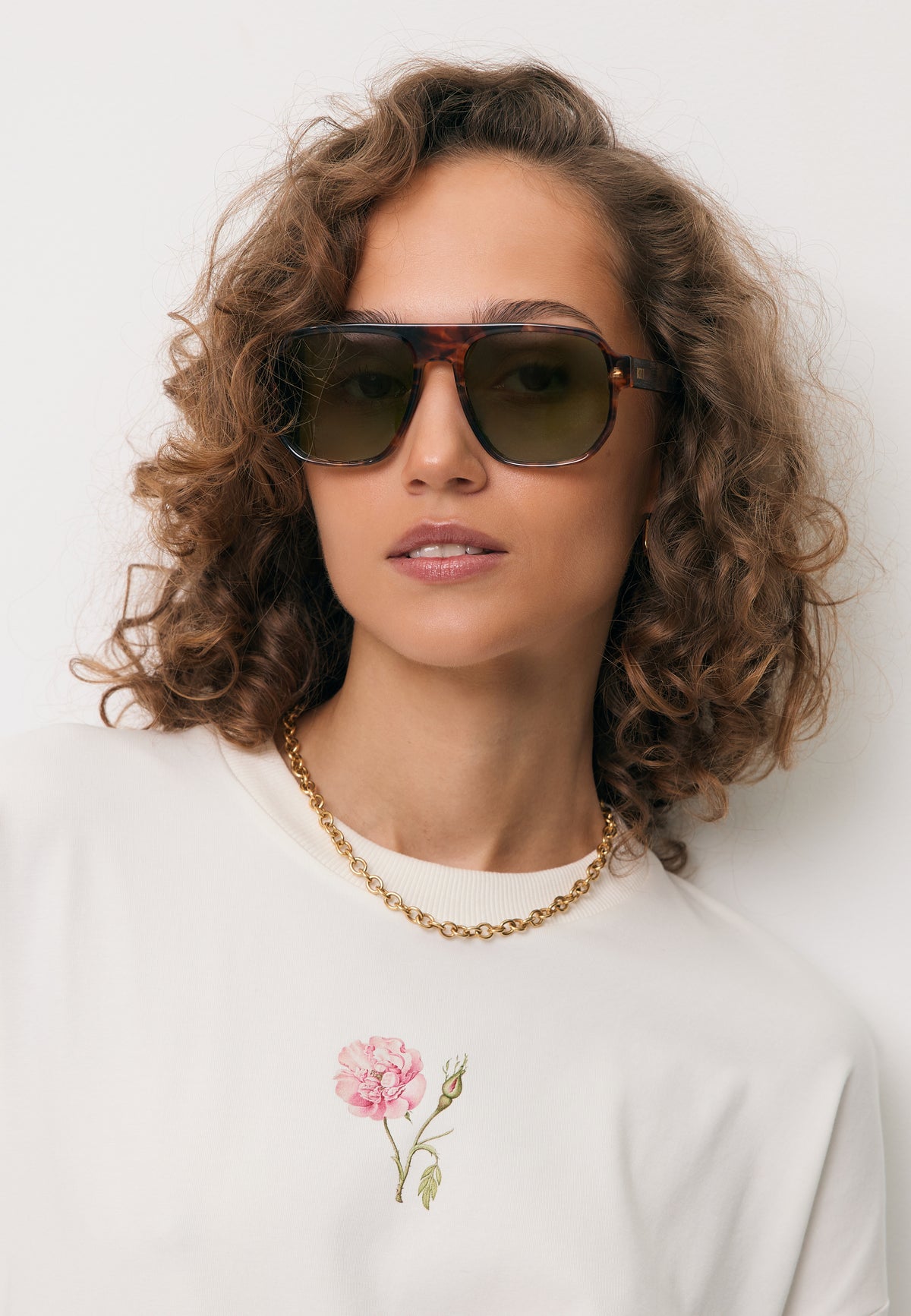 Eyeglasses with green lenses MISTRETTA brown