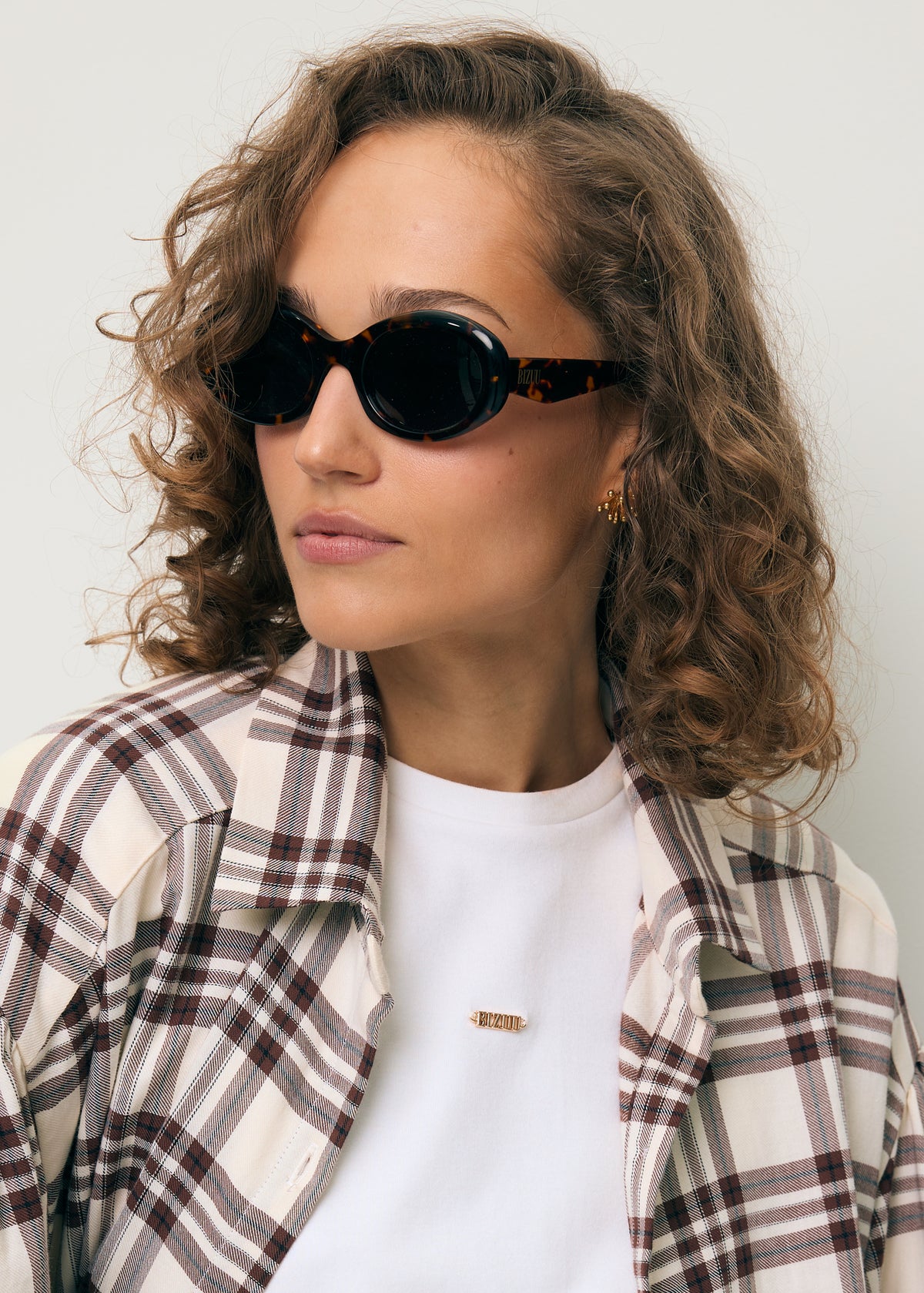 ENNA round frame sunglasses brown