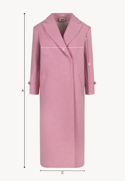 Pink classic coat with decorative bows ERICE