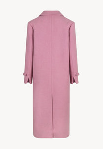 Pink classic coat with decorative bows ERICE