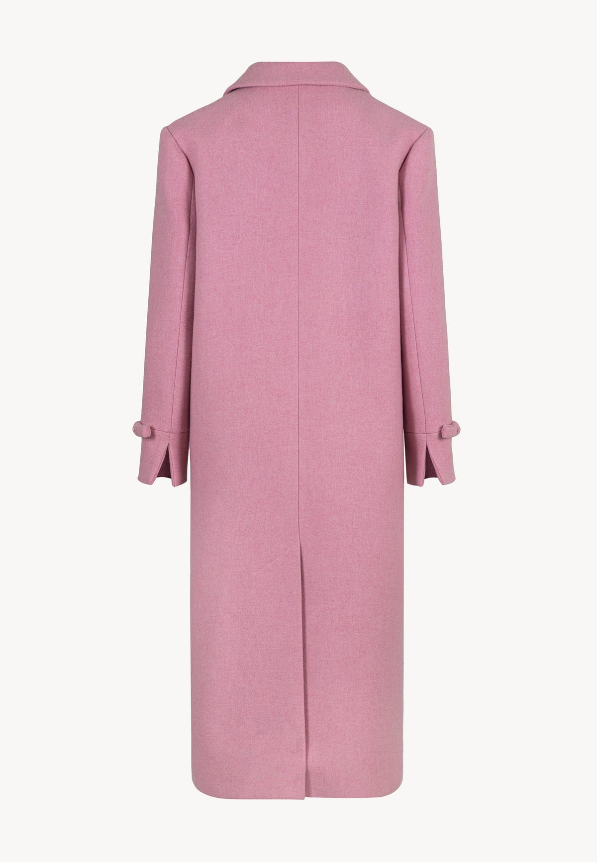 Back view of the simple pink ERICE coat.