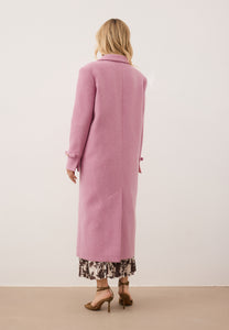 Pink classic coat with decorative bows ERICE