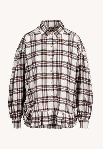 Beige checkered shirt FALBI