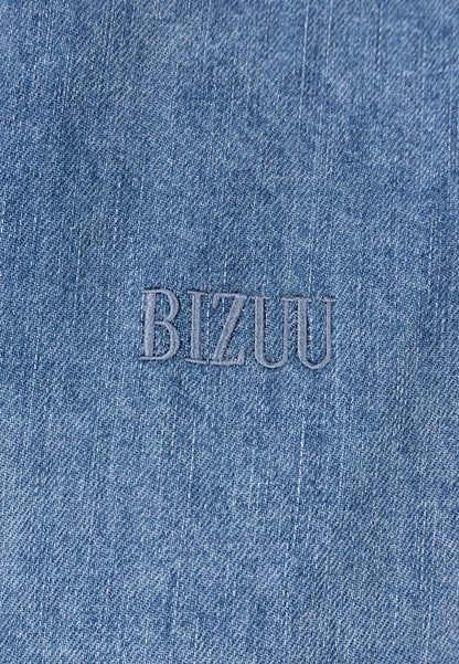 Denim FALBI shirt with a decorative ruffle