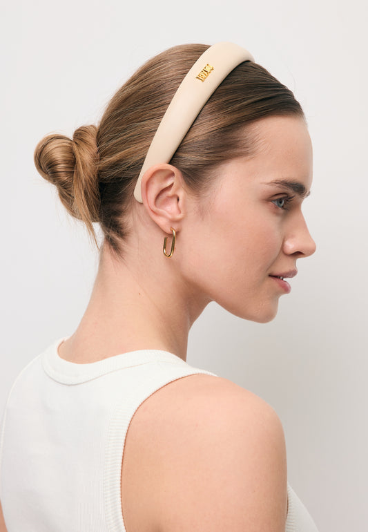 Beige FALLON faux leather headband