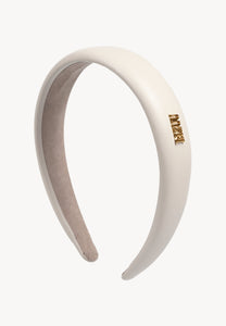 Beige FALLON faux leather headband