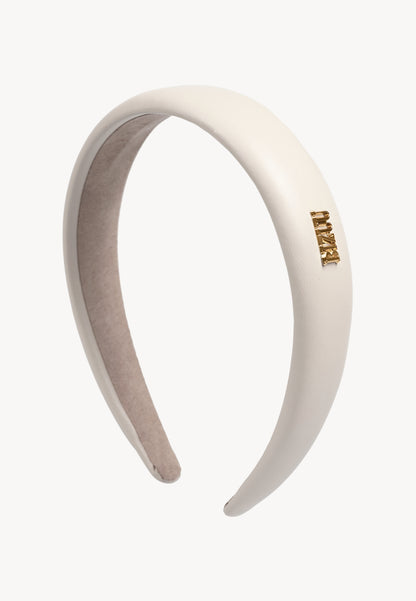 Beige FALLON faux leather headband