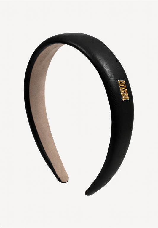 Black FALLON faux leather headband