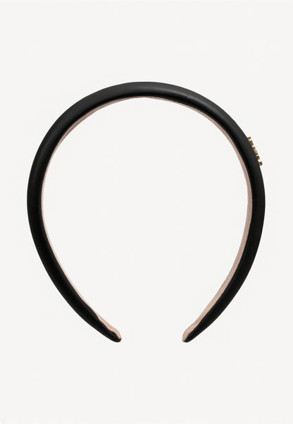 Black FALLON faux leather headband