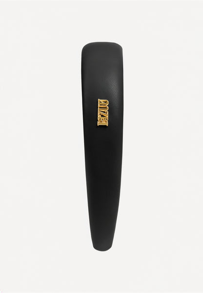 Black FALLON faux leather headband