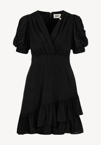 Black FAMOSA mini dress with puffed sleeves