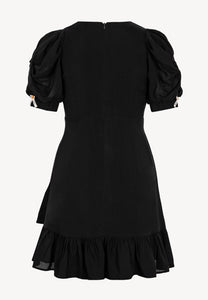 Black FAMOSA mini dress with puffed sleeves