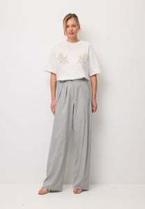 Cream T-shirt with original graphic FANYA