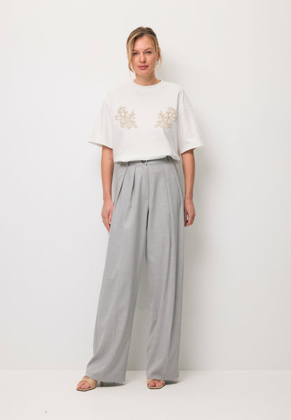 Cream T-shirt with original graphic FANYA