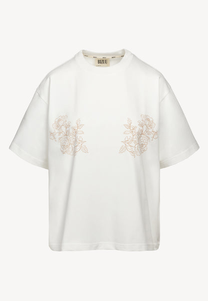 Cream T-shirt with original graphic FANYA
