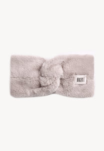 Beige FEMI faux fur headband.