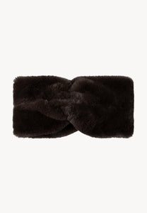 Brown faux fur headband FEMI