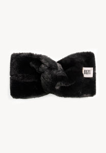 Black FEMI faux fur headband.