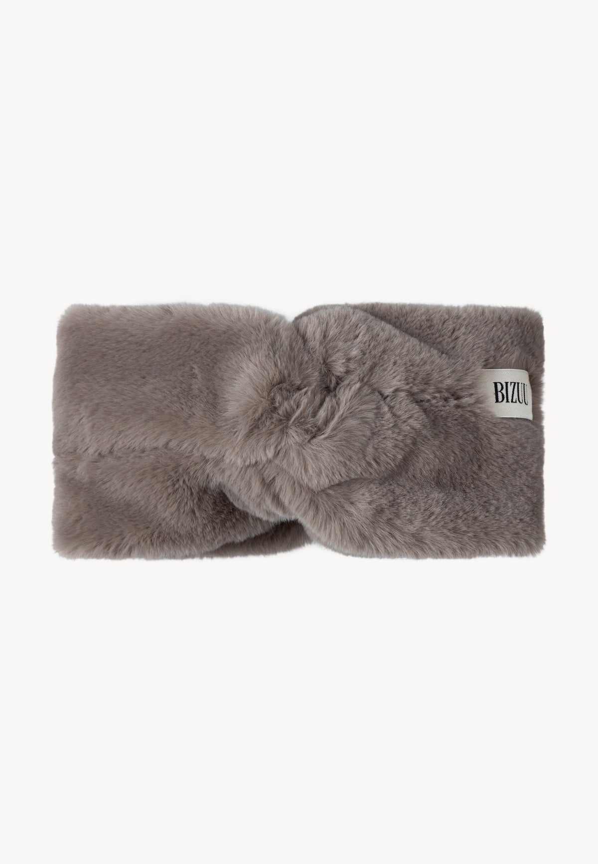 Taupe faux fur FEMI headband.