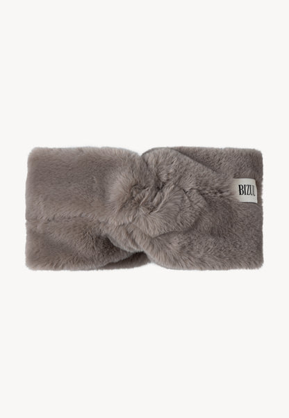 Taupe FEMI faux fur headband.
