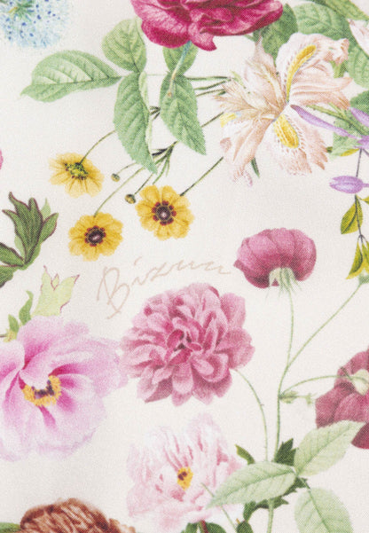 Pink silk FIORIA scarf in a floral print.