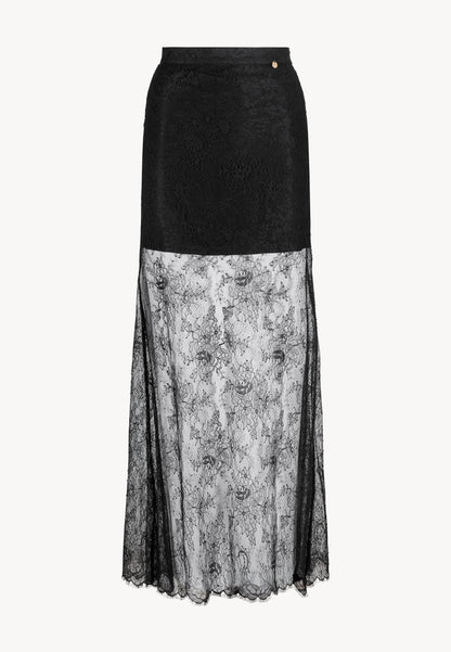 FLACE black lace skirt