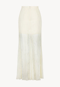A cream FLACE lace skirt.