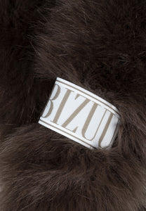 Brown faux fur FLOOFU scarf.