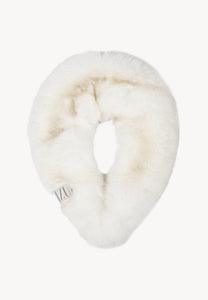 Cream faux fur FLOOFU scarf.