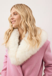Cream faux fur FLOOFU scarf.