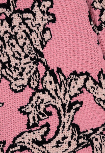 Pink sweater with floral pattern FLORANA