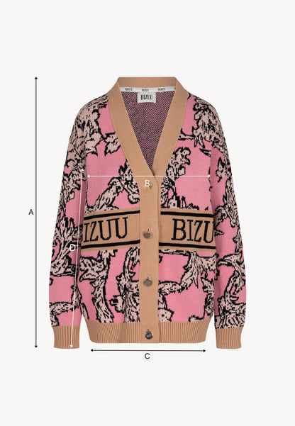 Pink sweater with floral pattern FLORANA