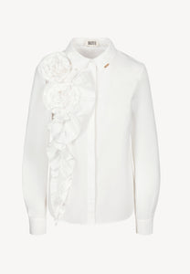 White shirt with decorative flowers FLOWYA