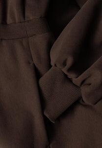 Brown FOXI mini dress with a flared hem