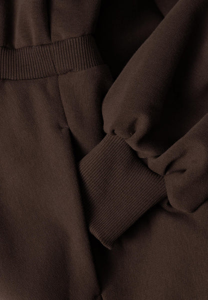 Brown FOXI mini dress with a flared hem