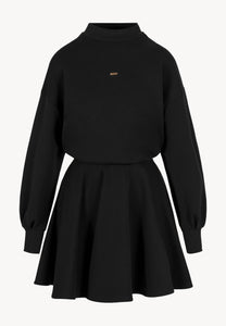 Black mini dress with flared hem FOXI