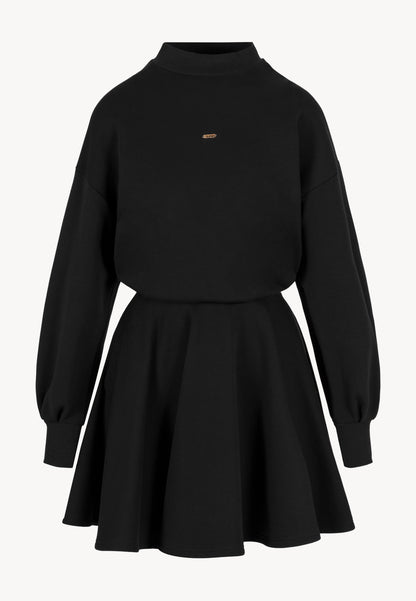Black mini dress with flared hem FOXI