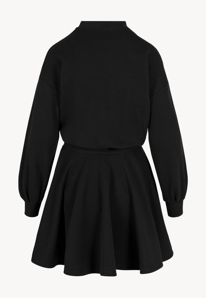 Black mini dress with flared hem FOXI
