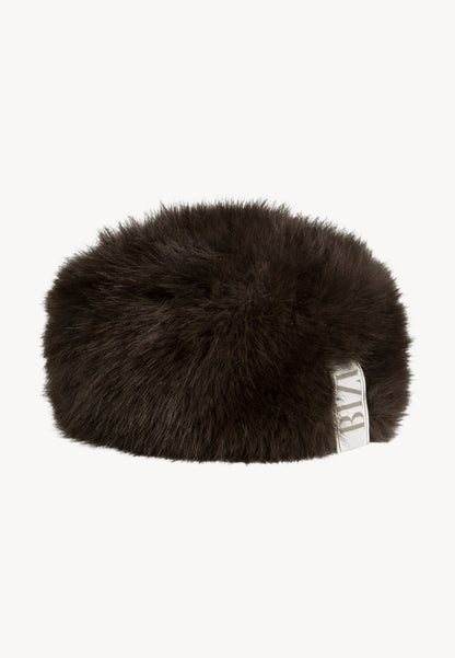 Brown faux fur FURRA hat.