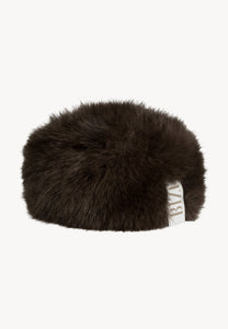 Brown faux fur FURRA hat.
