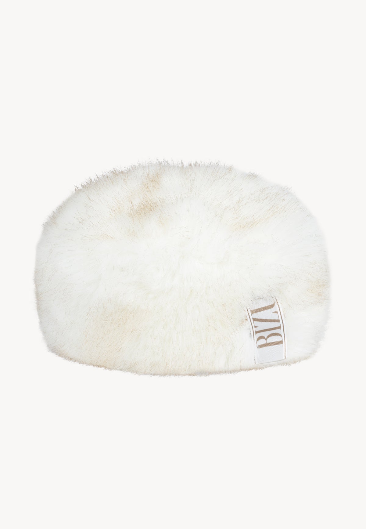 Cream FURRA hat made from soft faux fur.