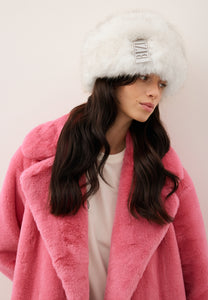 Cream faux fur FURRA hat.