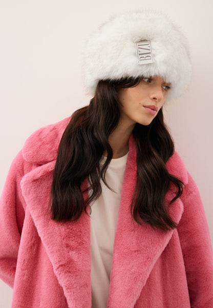 Cream faux fur FURRA hat.