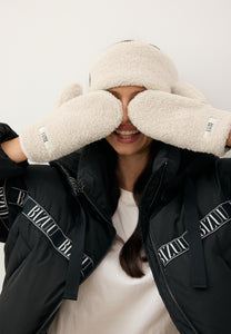 Cream faux shearling gloves SNUGGIE