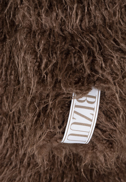 Brown long-hair faux fur GENUA coat.