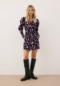 GEORGINA black floral mini dress