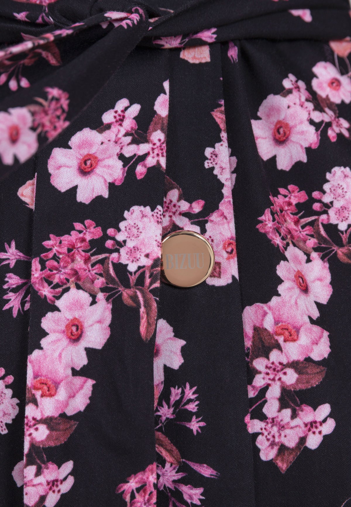 Close-up of the floral print on the GEORGINA dress.